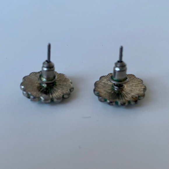 Exquisite Stud Earrings with the Radiant Moonstone and the Lustrous Turquoise - Picture 2 of 4